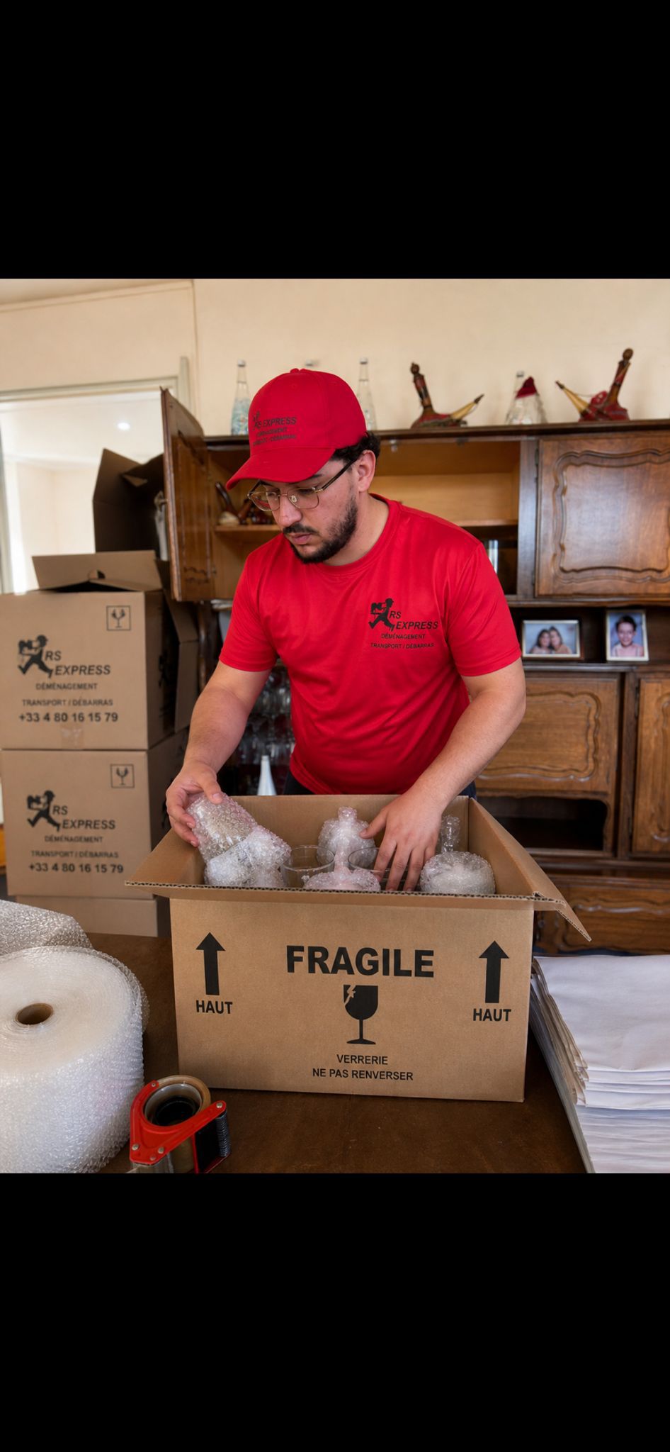 Emballage professionnel des biens